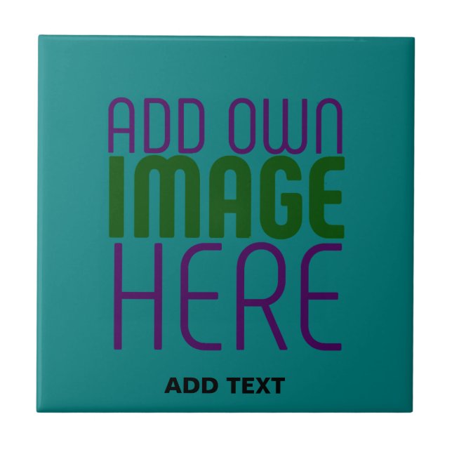 AZULEJO  MODERN EDITABLE TEAL GREEN IMAGE TEXT TEMPLATE (Frente)