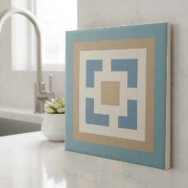 Azulejo Modern Geometric Abstract Pat#11 Teal ID1192