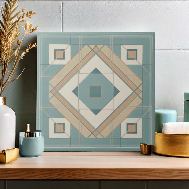 Azulejo Modern Geometric Abstract Pat#15 Teal ID1192 (Subido por el creador)
