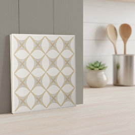 Azulejo Modern Geometric Abstract Pat#18 Greige ID1192