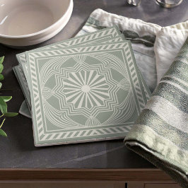 Azulejo Modern Geometric Abstract Pat#23 Green ID1192