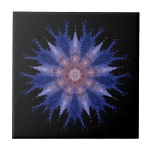 Azulejo Modern geometric art violet stars black decor