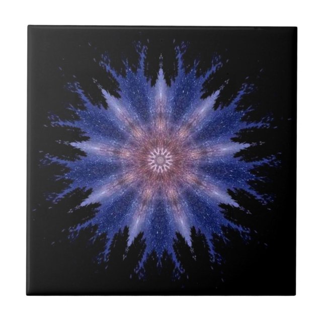 Azulejo Modern geometric art violet stars black decor (Frente)