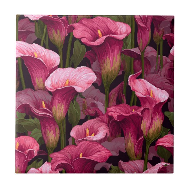 Azulejo Modern Moroccan Calle Lilies Tiles  (Frente)