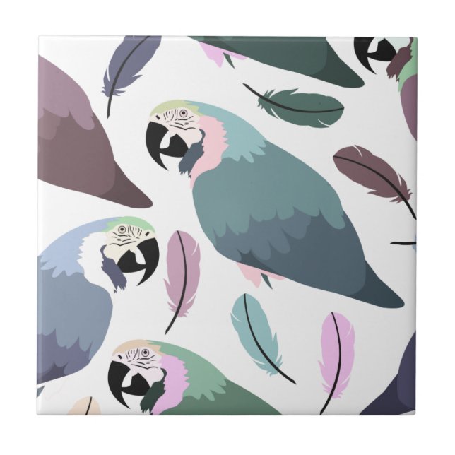 Azulejo Modern Parrots Tropical Pattern  (Frente)