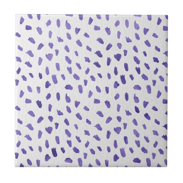Azulejo Modern Purple Dots Fun Spots Ceramic Tile (Frente)