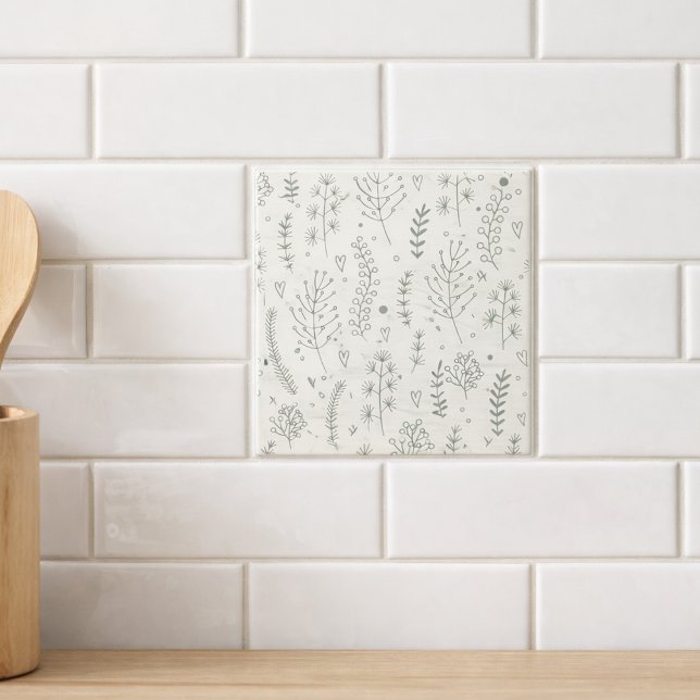 Azulejo Modern Sage Botanical Pattern (Subido por el creador)