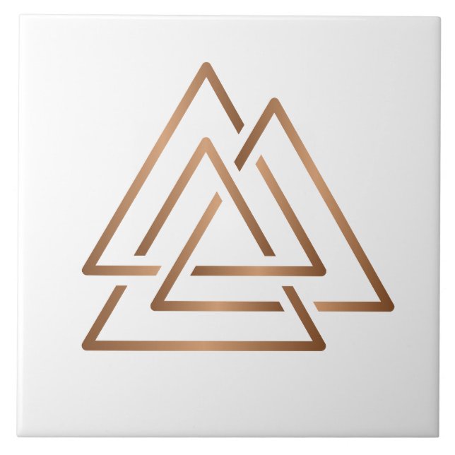 Azulejo Modern Trinity Knot Tile - Minimalist Bronze (Frente)