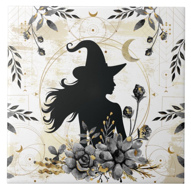 Azulejo Moderna bruja contemporánea de Halloween 3 (Frente)