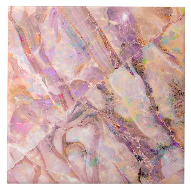 Azulejo Moderna elegancia Sencilla Marble Rubor Pink (Frente)