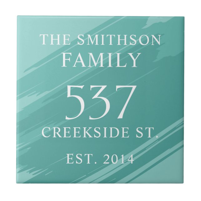 Azulejo Moderna Fecha Verde azulada Establecimiento De La  (Frente)