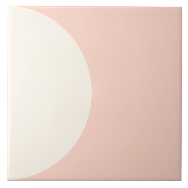 Azulejo Moderna Geométrica Girly Pink Coral Semicírculo Ti (Frente)