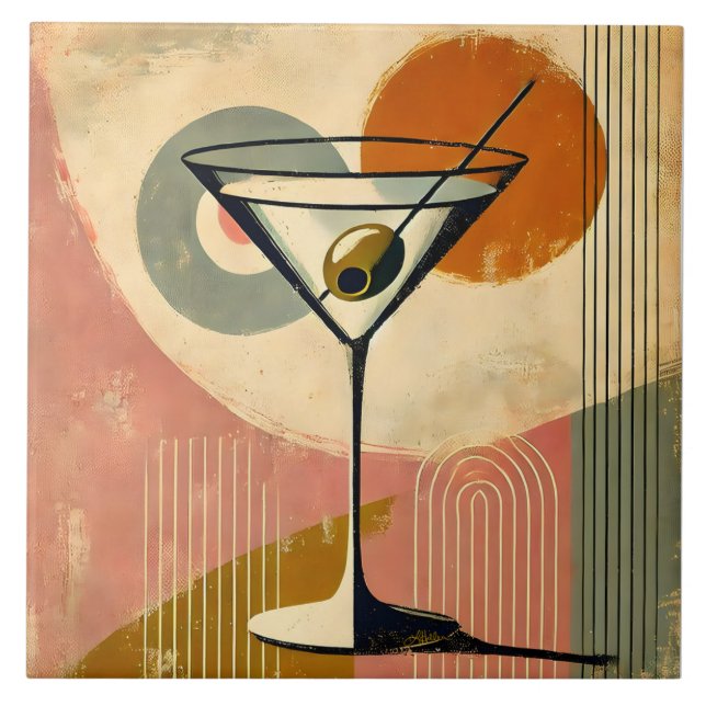 Azulejo Moderna Martini de Mid Century (Frente)