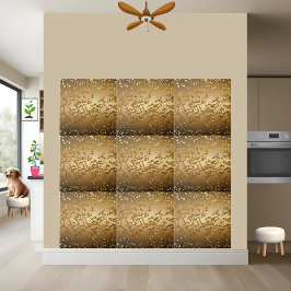 Azulejo Moderna Moda Lujo Oro Purpurina Negro Sparkling