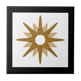 Azulejo Moderna monoaura de oro Starburst Black Frame Cerá