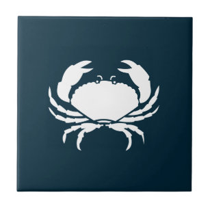 Azulejo Moderna Navía Náutica Crab Azul Cocina Frustrada