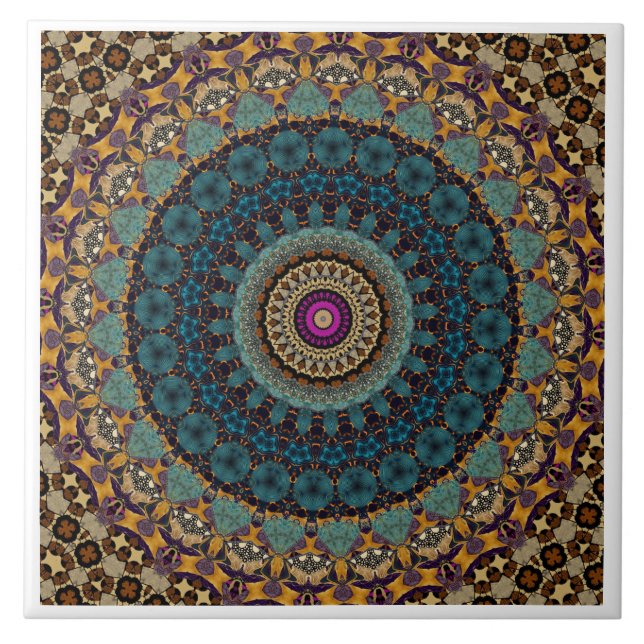 Azulejo Moderna tela cerámica Mandala (Frente)