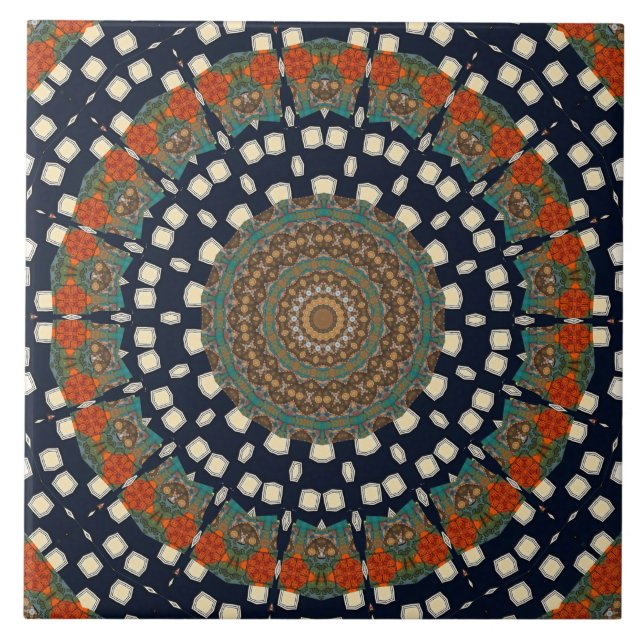 Azulejo Moderna tela cerámica Mandala (Frente)