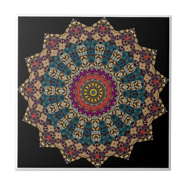 Azulejo Moderna tela cerámica Mandala (Frente)