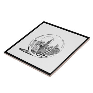 Azulejo Moderna y elegante ciudad neoyorquina en blanco ne