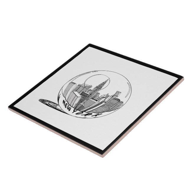 Azulejo Moderna y elegante ciudad neoyorquina en blanco ne (Lado)