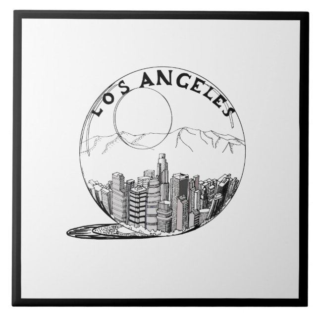 Azulejo Moderna y elegante Los Angeles Leche blanco negro (Frente)