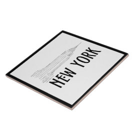 Azulejo Moderna y elegante Nueva York Lástima Blanco Negro
