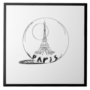 Azulejo Moderna y elegante París Sity Black White