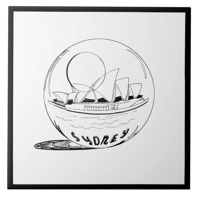 Azulejo Moderna y elegante Sydney Sity Black White (Frente)