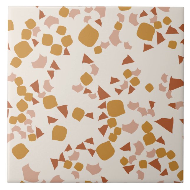 Azulejo Moderna y sencilla Terrazzo Cream Rubor Pink Gold  (Frente)