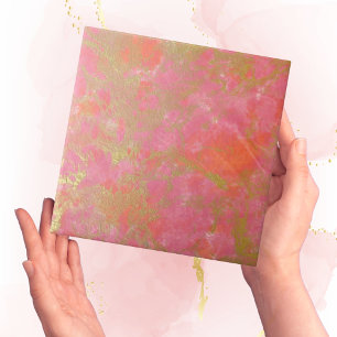 Azulejo Moderna y simple mosaico de mármol de oro rosa