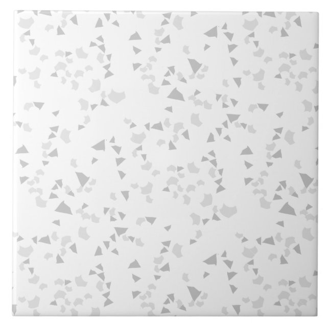 Azulejo Moderna y simple Terrazzo Gris Tile Blanco (Frente)