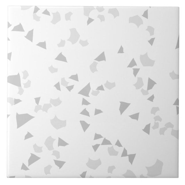 Azulejo Moderna y simple Terrazzo Gris Tile Blanco (Frente)