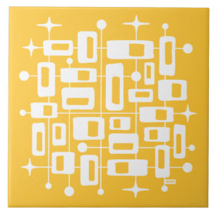 Azulejo Moderno Abstracto Atómico de Mitad de Siglo