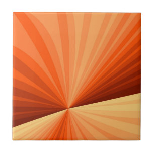 Azulejo Moderno abstracto gráfico fractal de naranja y vai