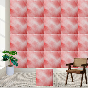 Azulejo Moderno Abstracto Rojo Acuarela Cerámica Tile
