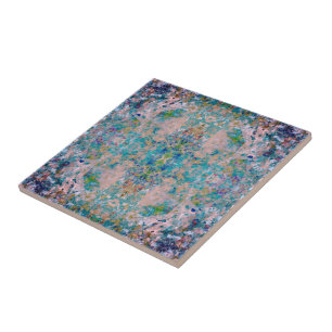 Azulejo Moderno Abstracto Único Con Colores de Sangría