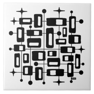 Azulejo Moderno Atómico Abstracto de Mediano Siglo