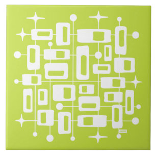 Azulejo Moderno Atómico Abstracto de Mitad de Siglo