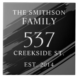 Azulejo Moderno Black Date Estableció La Placa De La Casa 