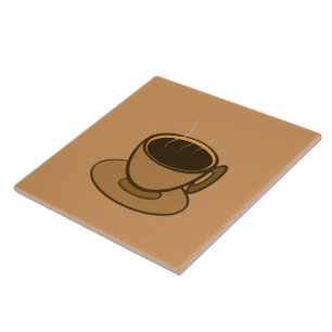 Azulejo Moderno café café marrón de mediados de siglo