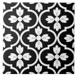 Azulejo Moderno clásico negro, blanco Mediterráneo español
