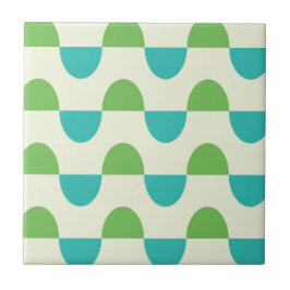 Azulejo Moderno de mediados de siglo círculos medios verde