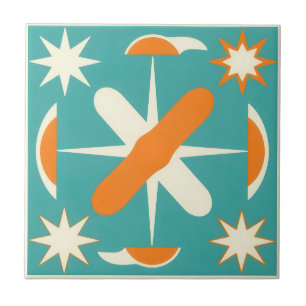 Azulejo Moderno de mediados de siglo Estallido de estrella