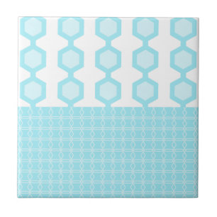 Azulejo Moderno de mediados de siglo Hexágonos Pastel Azul