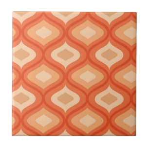 Azulejo Moderno de mediados de siglo Ogee naranja y beige 