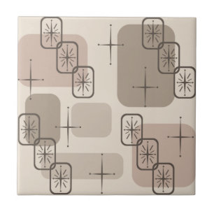 Azulejo Moderno de mediados de siglo Sputnik Taupe