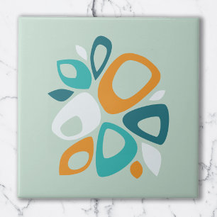 Azulejo Moderno Estilo Patrón Abstracto Aqua Azul Turquesa