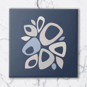 Azulejo Moderno Estiloso Azul Marino Gris Azul Hielo Abstr
