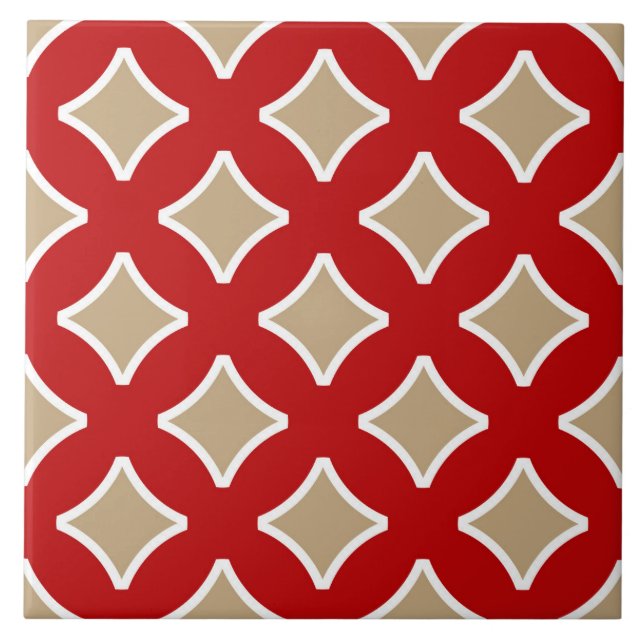 Azulejo Moderno, forma de diamante, patrón elegante (Frente)